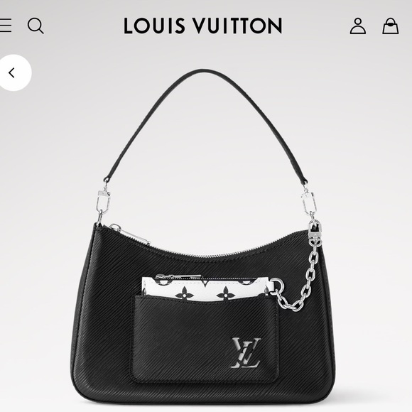 Louis Vuitton Handbags - Louis Vuitton Black Marelle Shoulder Bag with Silver Hardware